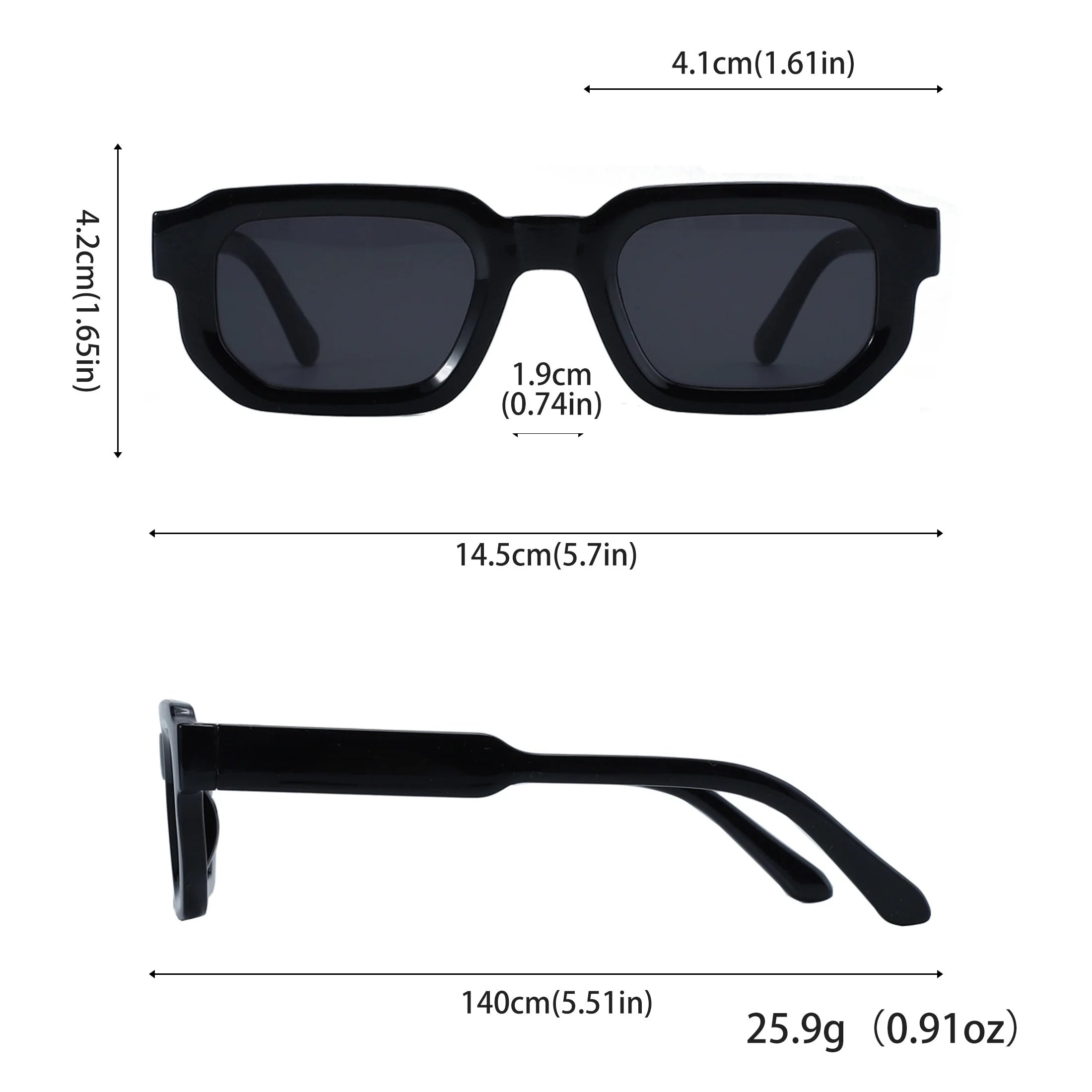 Lunettes soleil rectangulaires vintage — image 6