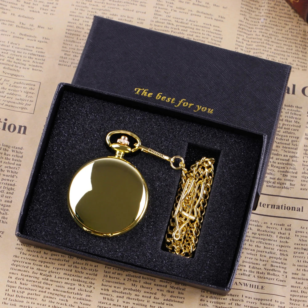 Montre à gousset quartz dorée — image 3